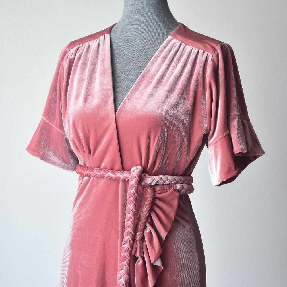 Misa Los Angeles Desma Velvet Wrap Dress Size Small - Picture 9 of 11